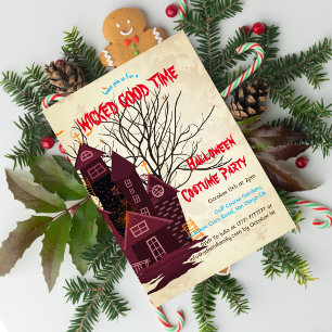 Budget Spooky Halloween Haunted Home Costume Party Invitation