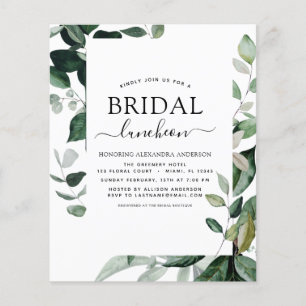 Budget Spring Bridal Shower Luncheon Greenery Flyer
