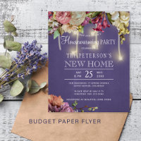 Budget spring floral housewarming party invitation