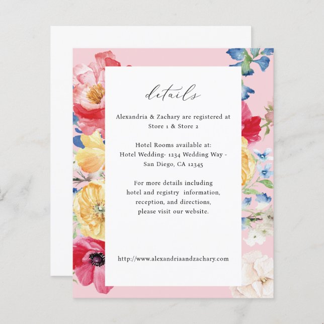 Budget Spring Multi Colour Florals Details - Pink (Front/Back)