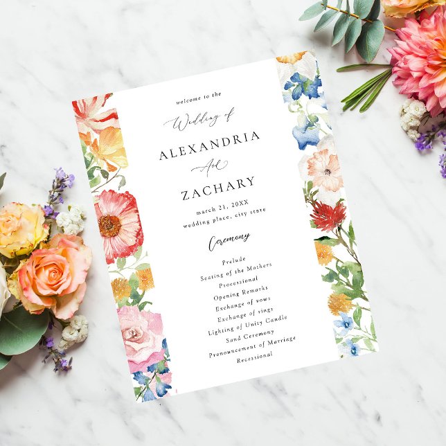 Budget Spring Multi Colour Florals Wedding Ceremon Flyer (Creator Uploaded)