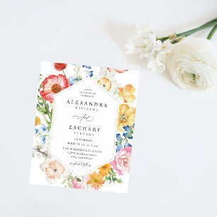 Budget Spring Multi Colour Florals Wedding Flyer