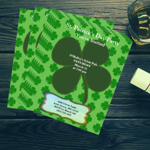 Budget St Patrick's Day Party Four Leaf Clover Flyer