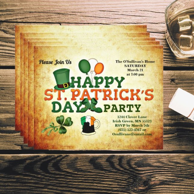 Budget St Patrick's Day Party Vintage Flyer (Creator Uploaded)