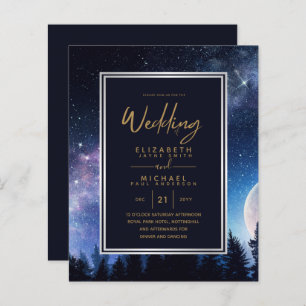 BUDGET Starry Night Navy Gold Moonlight Wedding