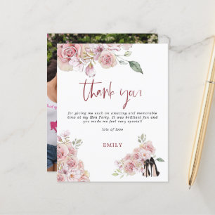 Budget Stiletto Florals Photo Hen Party Thank You