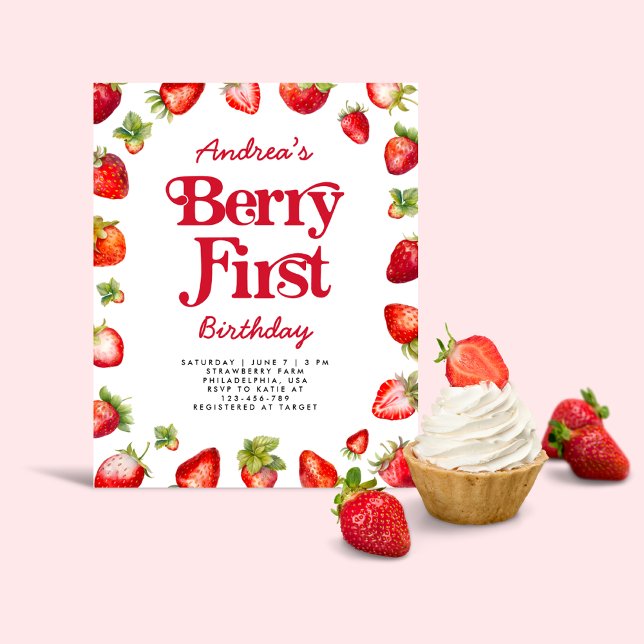 Budget Strawberry Berry First Birthday for Girls (Creator Uploaded)