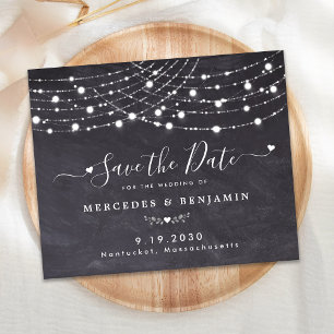 Budget String Lights Rustic Wedding Save The Date