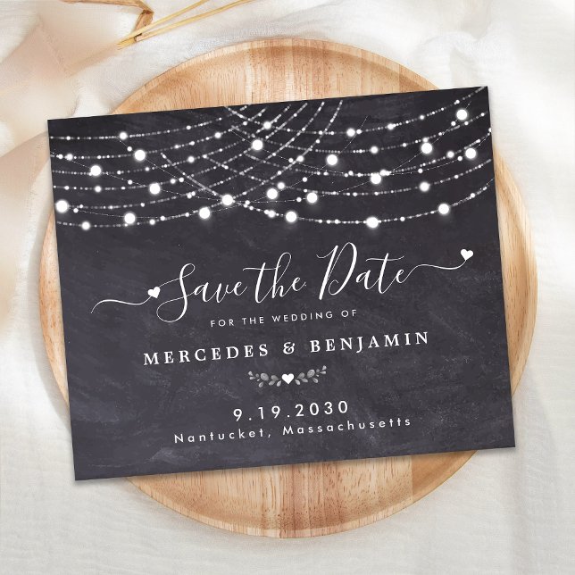 Budget String Lights Rustic Wedding Save The Date  (Creator Uploaded)