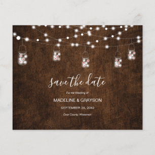 BUDGET String Lights Rustic Wood Save The Date