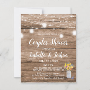 Budget String of Lights & Mason Jar Couples Shower