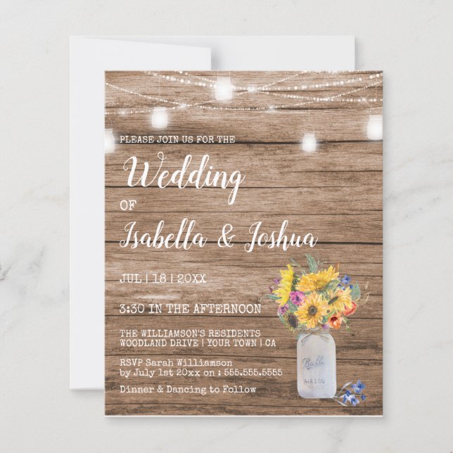 Budget String of Lights | Mason Jar Wedding (Front)