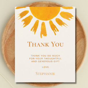 Budget Sun Baby Shower Thank You Card