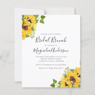 Budget Sunflower Bridal Shower Brunch Invitation