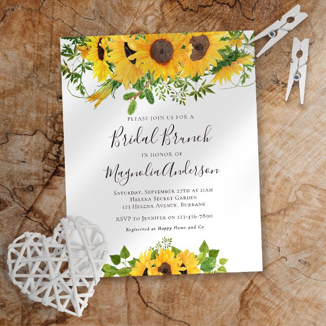 Budget Sunflower Bridal Shower Brunch Invitation (Creator Uploaded)