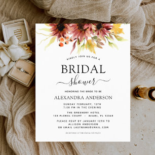 Budget Sunflower Bridal Shower Burgundy Floral