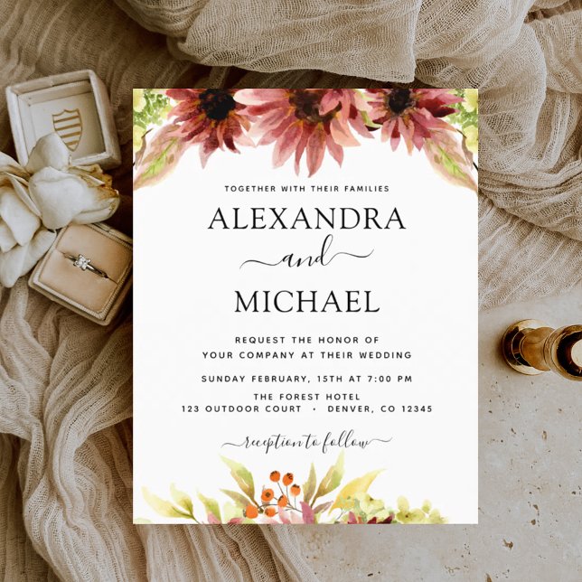 Budget Sunflower Burgundy Country Wedding (Creator Uploaded)