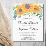 Budget Sunflower Eucalyptus Bridal Brunch Invite<br><div class="desc">Invite family and friends to a Bridal Brunch with this elegant budget invitation decorated with watercolor sunflowers, eucalyptus, and foliage in shades of yellow, green, and gold. Customise this invitation with your details. Because we create our artwork you won't find this exact image from other designers. Original Watercolor © Michele...</div>