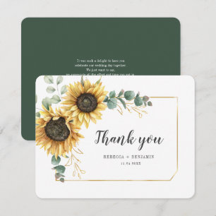 Budget Sunflower Eucalyptus Floral Thank You Card