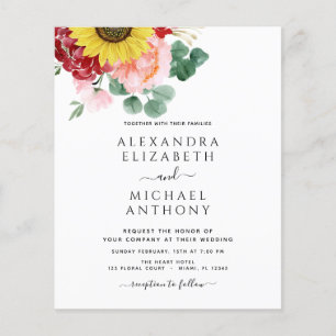 Budget Sunflower Eucalyptus Photo Country Wedding Flyer