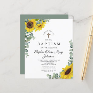 Budget Sunflower Eucalyptus Religious Baptism