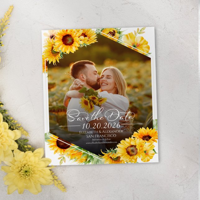 Budget Sunflower Fall Photo Wedding Save the Date (Creator Uploaded)
