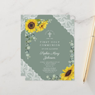 Budget Sunflower Green Lace First Communion