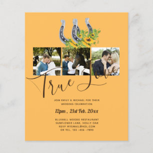 BUDGET Sunflower Horse Shoes PHOTO Collage WEDDING Flyer