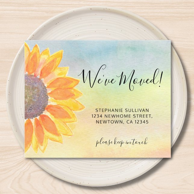 Budget Sunflower Moving Announcement Card (Creator Uploaded)