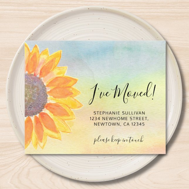 Budget Sunflower Moving Announcement Card (Creator Uploaded)