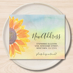 Budget Sunflower Moving Announcement Card