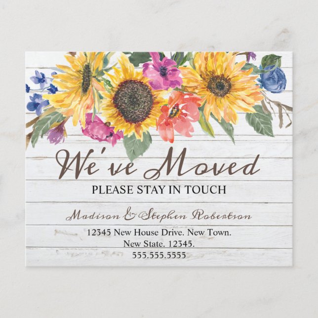 Budget Sunflower Moving  | Change of Address  (Front)