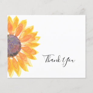 Budget Sunflower Watercolor Thank You Card