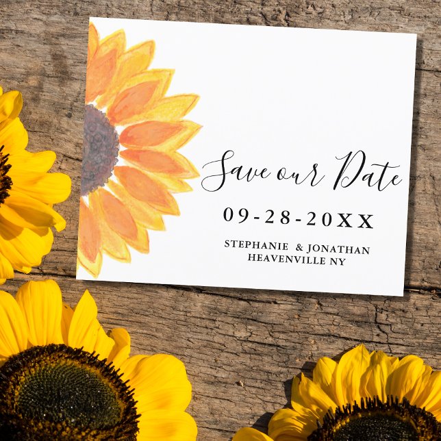 Budget Sunflower Wedding Save Our Date Card (Creator Uploaded)