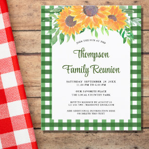 Budget Sunflowers Gingham Family Reunion