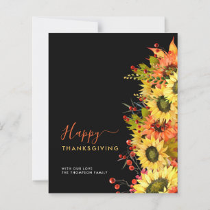 Budget Sunflowers Name Black Happy Thanksgiving