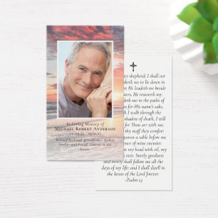 Budget Sunset Photo Memorial Prayer Card