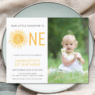 Budget Sunshine Girl's First Birthday Party Invite