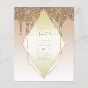 BUDGET SWEET16 Dripping Glitter Glamour Invit Flyer