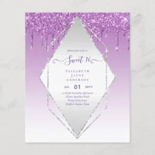 BUDGET SWEET16 Dripping Glitter Glamour Invit Flyer