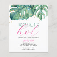 Budget Sweet 16 Birthday Party Luau Invitation