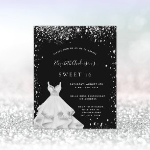 Budget Sweet 16 black silver glitter dust dress