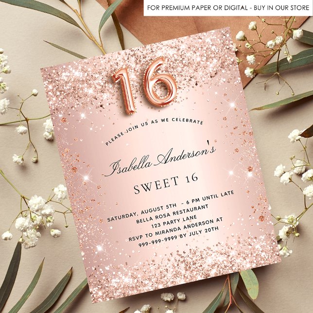 Budget Sweet 16 rose gold blush glitter glam (Creator Uploaded)