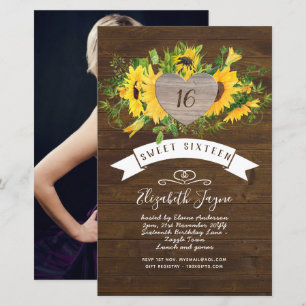 BUDGET Sweet 16, Sixteenth Birthday Floral Invite