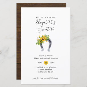 BUDGET Sweet 16, Sixteenth Birthday Floral Invite