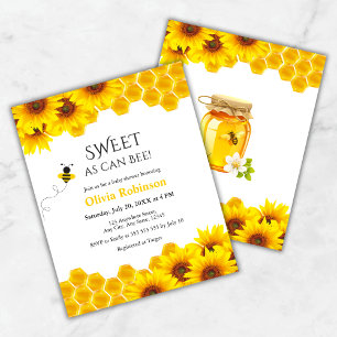 Budget Sweet as can Bee Honey Baby Shower Invite