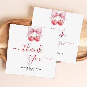 Budget Sweet Cherry Baby Shower Thank You Card