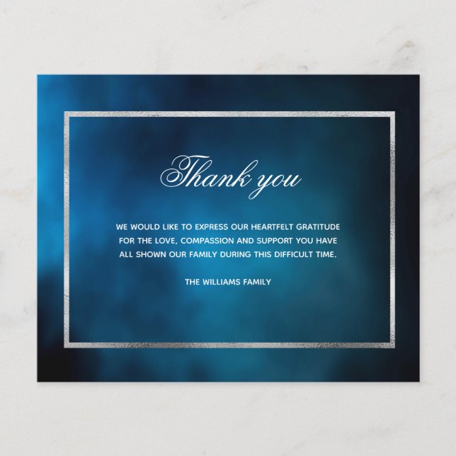 Budget sympathy blue sky thank you photo (Front)