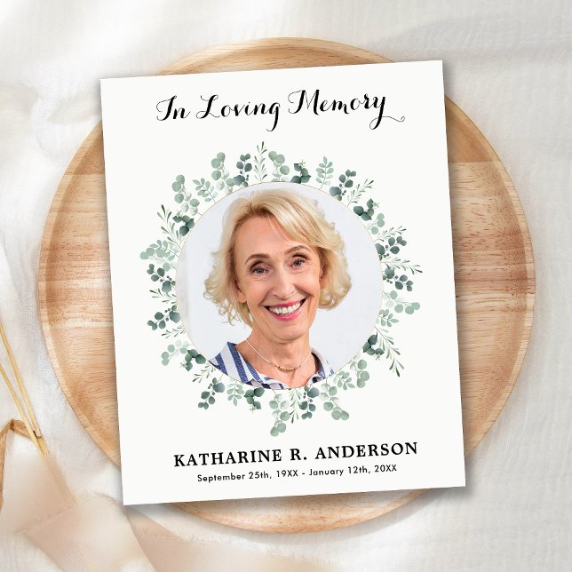 Budget Sympathy Eucalyptus Funeral Thank You Cards (Creator Uploaded)