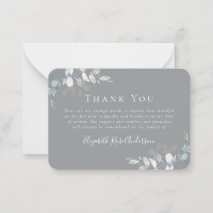 BUDGET Sympathy Eucalyptus Funeral Thank You Note Card